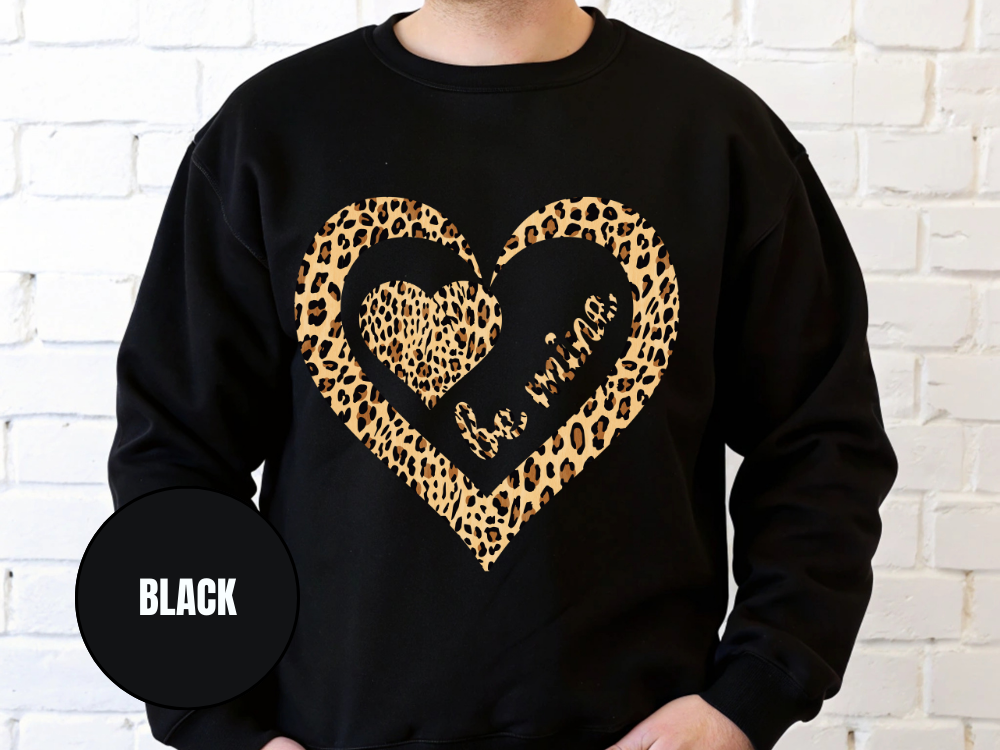 "Be Mine Leopard Design" Valentine's Day (Gildan 18000) VD067