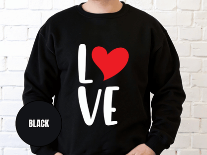 "Love" Valentine's Day Sweatshirt, (Gildan 18000) VD013