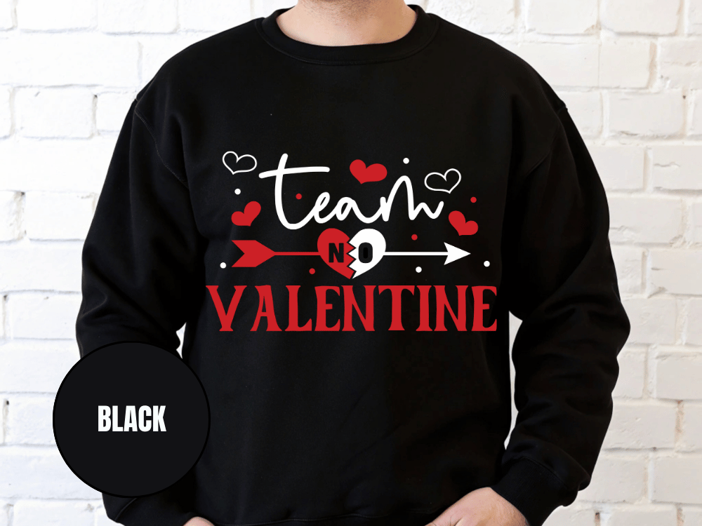 "Team No Valentine", Valentine's Day (Gildan 18000) VD031