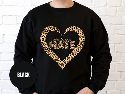 "He Is My Mate Leopard Design" Valentine's Day (Gildan 18000) VD070