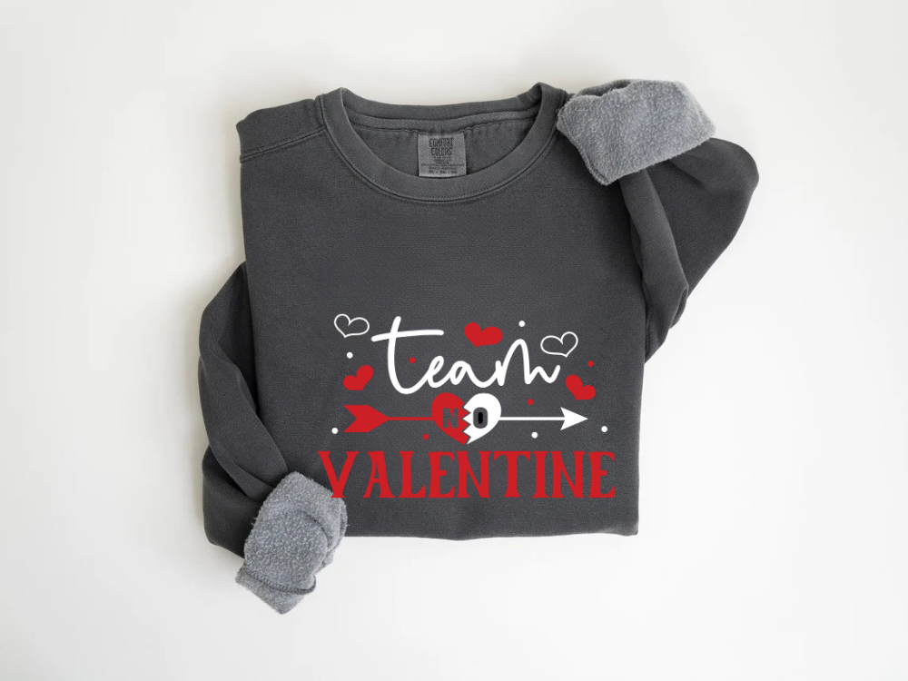 "Team No Valentine" Valentine's Day (Comfort Color) VDS031