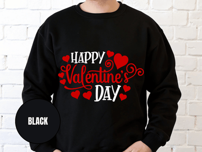 "Happy Valentine's Day" Valentine's Day Sweatshirt, (Gildan 18000) VD007