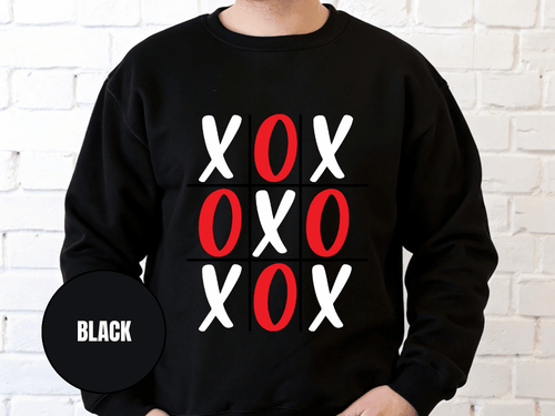 "XOXOXO" Valentine's Day Sweatshirt, (Gildan 18000) VD015