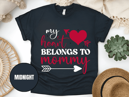 "My Heart Belongs To Mommy, Valentine's Day" T-Shirt, (Gildan 5000) VD054