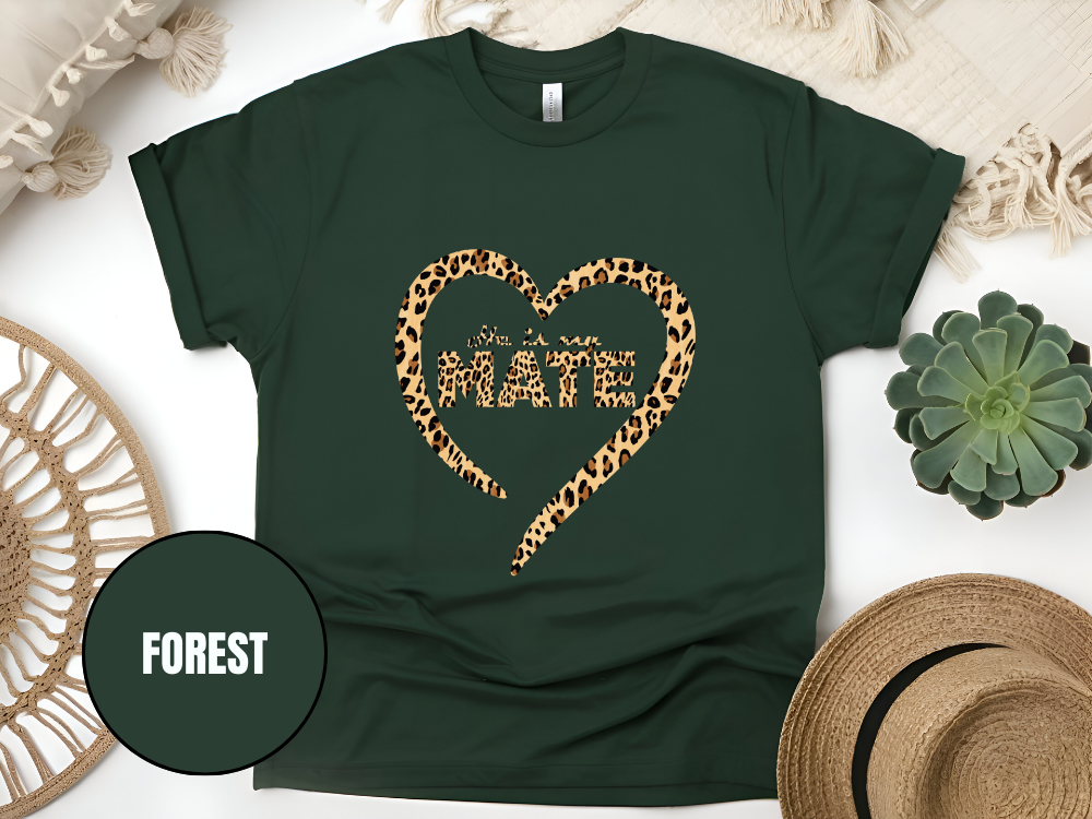 "He Is My Mate Leopard Design" T-Shirt, (Gildan 5000) VD077