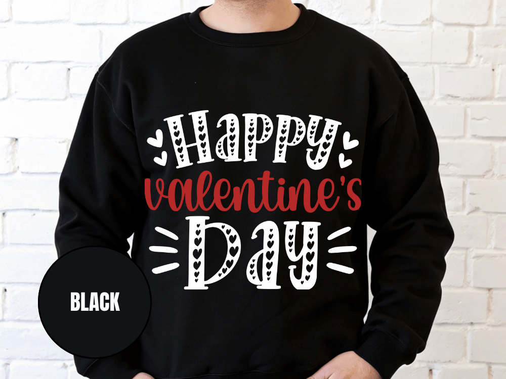 "Happy Valentine's Day" Valentine's Day Sweatshirt, (Gildan 18000) VD001