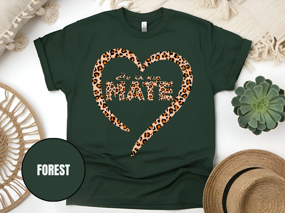 "He Is My Mate Leopard Design" T-Shirt, (Gildan 5000) VD078