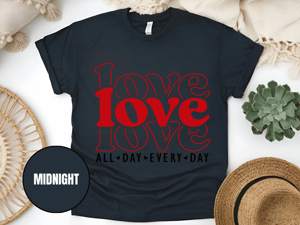 "Love Love Love, Valentine's Day" T-Shirt, (Gildan 5000) VD061