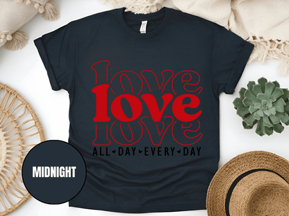 "Love Love Love, Valentine's Day" T-Shirt, (Gildan 5000) VD061