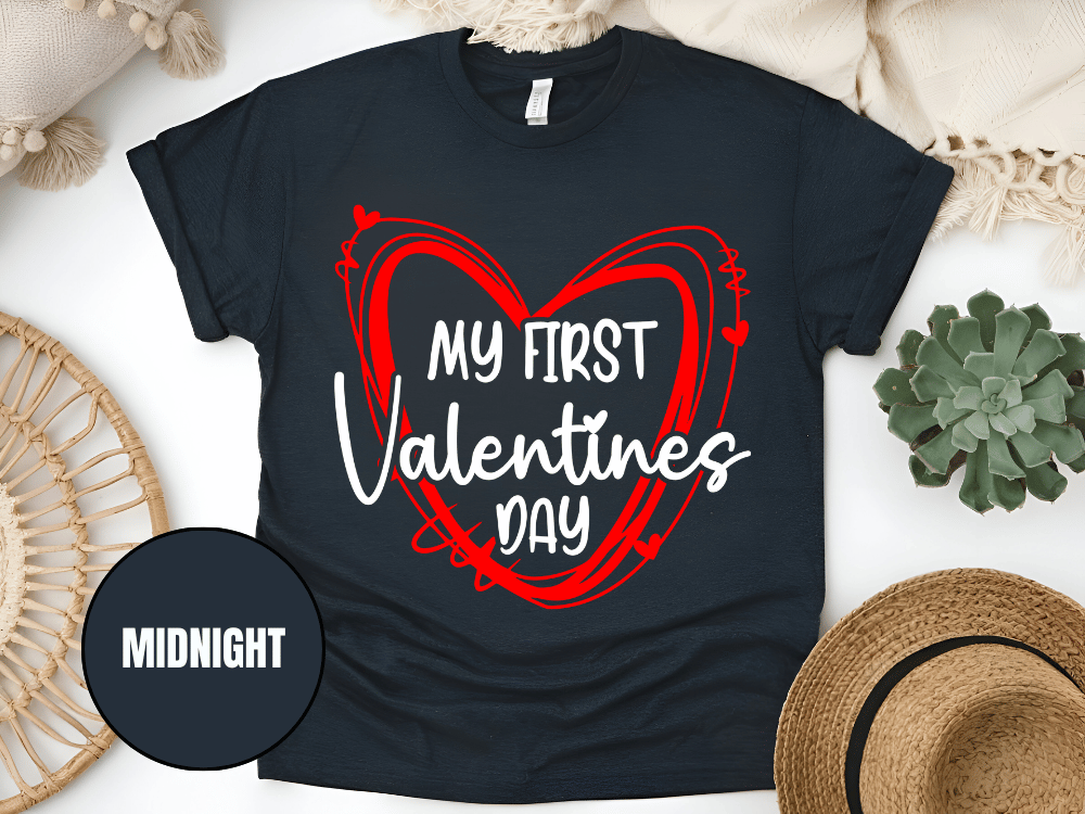 "My First Valentine's day, Valentine's Day" T-Shirt, (Gildan 5000) VD058