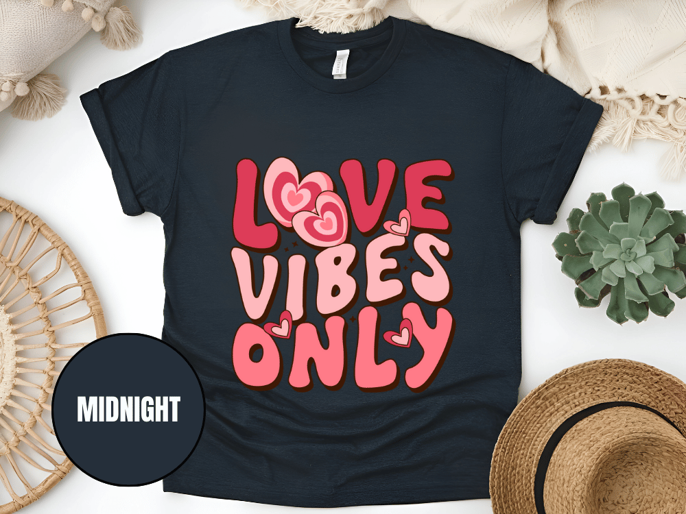 "Love Vibes Only , Valentine's Day" T-Shirt, (Gildan 5000) VD047
