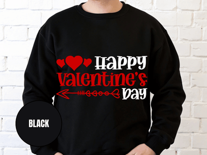 "Happy Valentine's Day" Valentine's Day Sweatshirt, (Gildan 18000) VD009