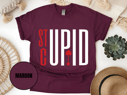 "Stupid Cupid, Valentine's Day" T-Shirt, (Gildan 5000) VD029