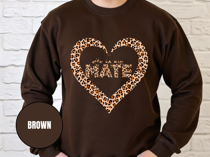 "He Is My Mate Leopard Design" Valentine's Day (Gildan 18000) VD069