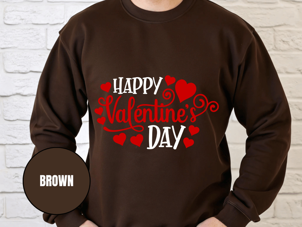 "Happy Valentine's Day" Valentine's Day Sweatshirt, (Gildan 18000) VD007