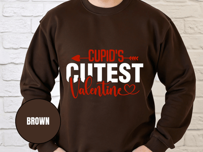 "Cupid's Cutest Valentine" Valentine's Day Sweatshirt, (Gildan 18000) VD018