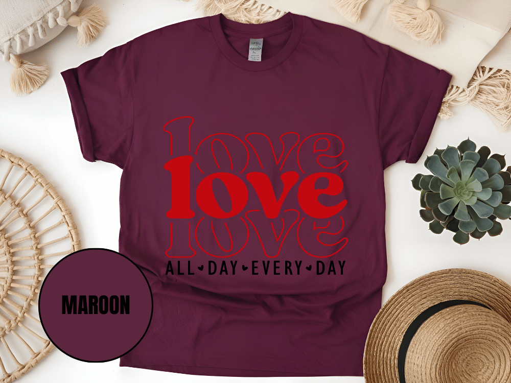 "Love Love Love, Valentine's Day" T-Shirt, (Gildan 5000) VD061