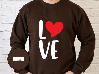 "Love" Valentine's Day Sweatshirt, (Gildan 18000) VD013