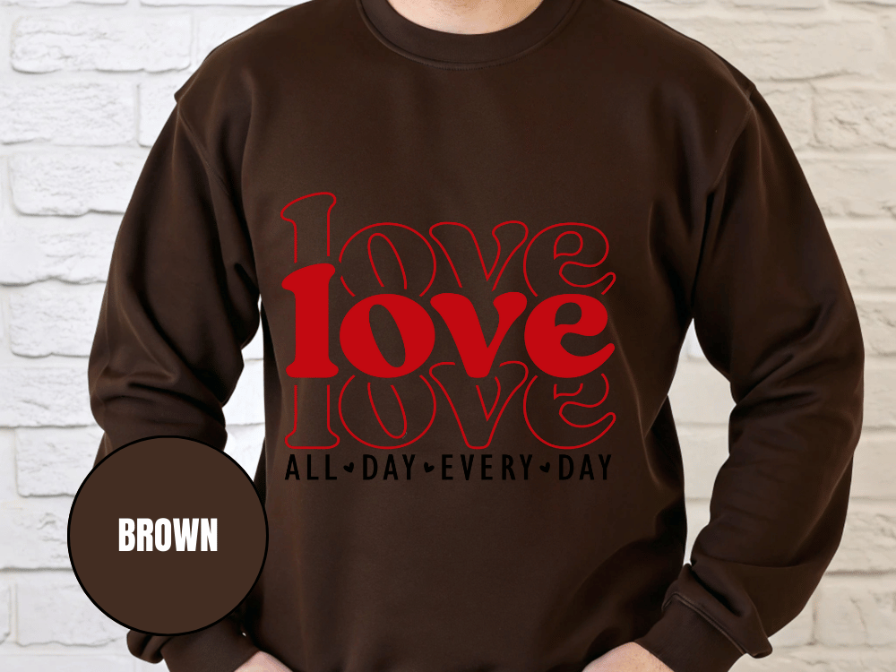 "Love Love Love" Valentine's Day (Gildan 18000) VD061