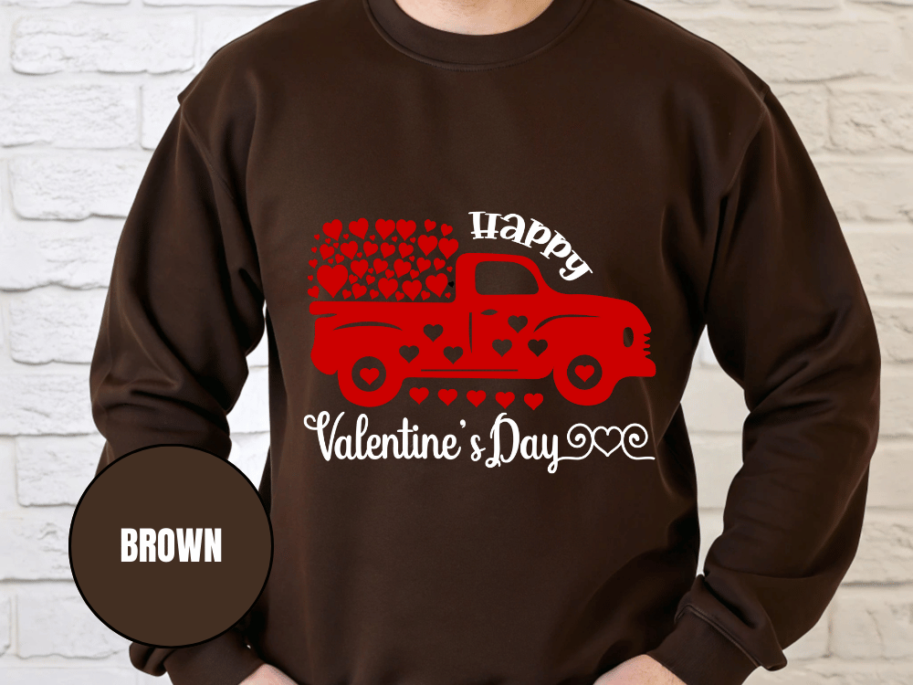 "Happy Valentine's Day" Valentine's Day Sweatshirt, (Gildan 18000) VD006