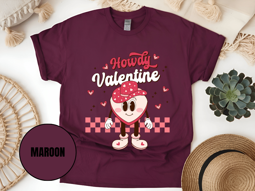 "Howdy Valentine, Valentine's Day" T-Shirt, (Gildan 5000) VD043