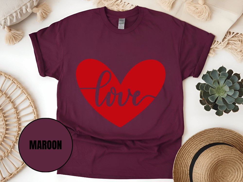 "Love, Valentine's Day" T-Shirt, (Gildan 5000) VD052