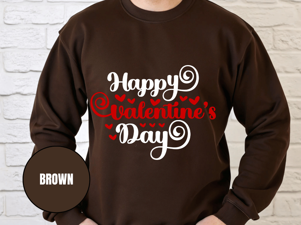 "Happy Valentine's Day" Valentine's Day Sweatshirt, (Gildan 18000) VD008