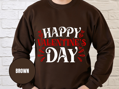 "Happy Valentine's Day" Valentine's Day Sweatshirt, (Gildan 18000) VD004