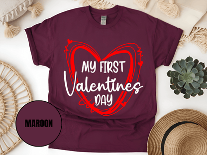 "My First Valentine's day, Valentine's Day" T-Shirt, (Gildan 5000) VD058