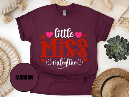 "Little Miss Valentine, Valentine's day" T-Shirt, (Gildan 5000) VD022