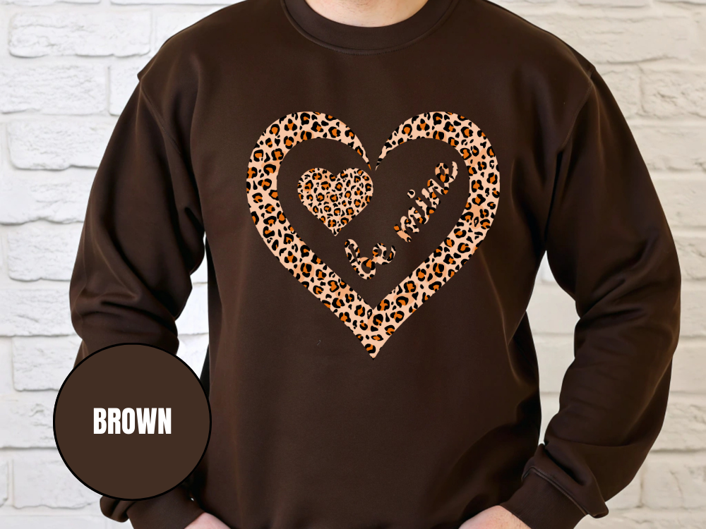 "Be Mine Leopard Design" Valentine's Day (Gildan 18000) VD065