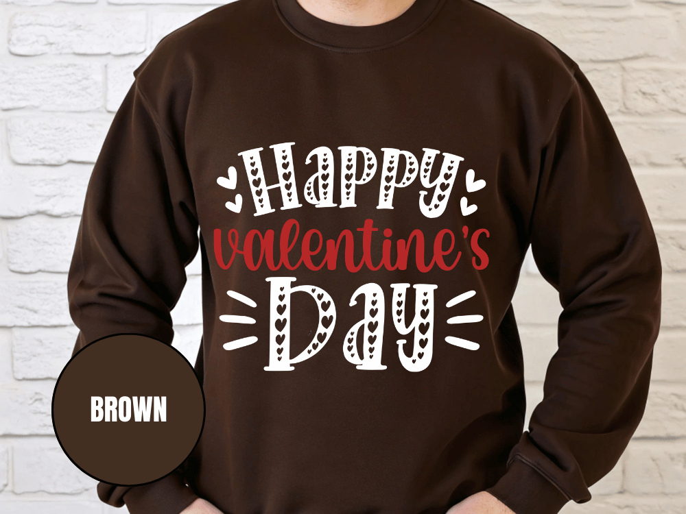 "Happy Valentine's Day" Valentine's Day Sweatshirt, (Gildan 18000) VD001