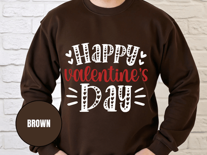 "Happy Valentine's Day" Valentine's Day Sweatshirt, (Gildan 18000) VD001