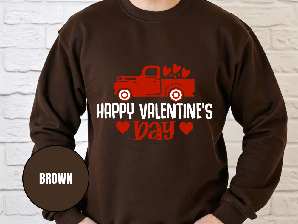 "Hug, Kisses and valentine Wishes" Valentine's Day Sweatshirt, (Gildan 18000) VD021