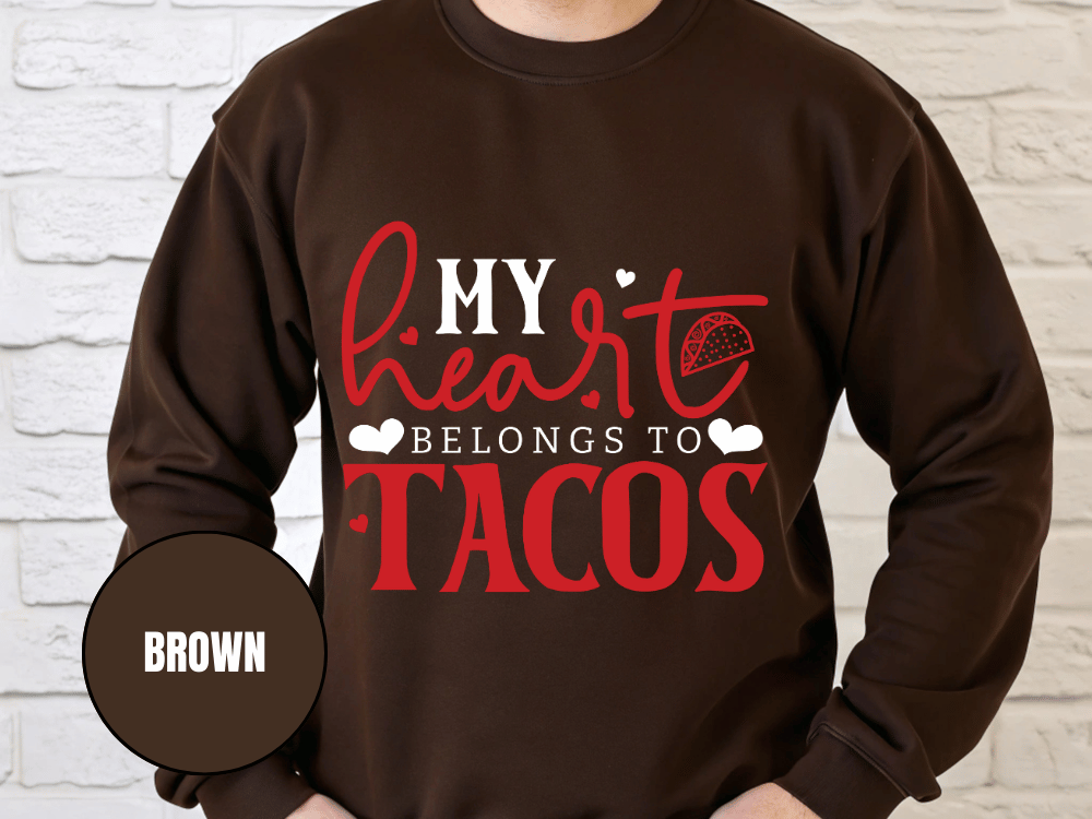 "My Heart Belongs to Tacos", Valentine's Day (Gildan 18000) VD033