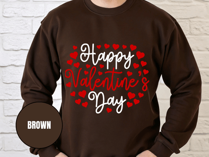 "Happy Valentine's Day" Valentine's Day Sweatshirt, (Gildan 18000) VD010