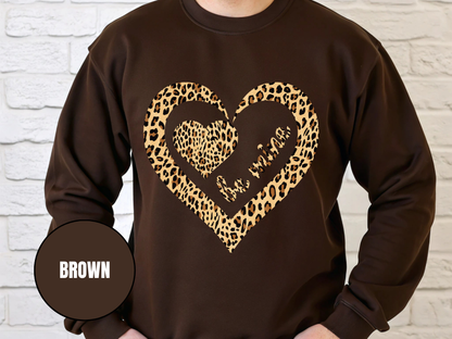 "Be Mine Leopard Design" Valentine's Day (Gildan 18000) VD067