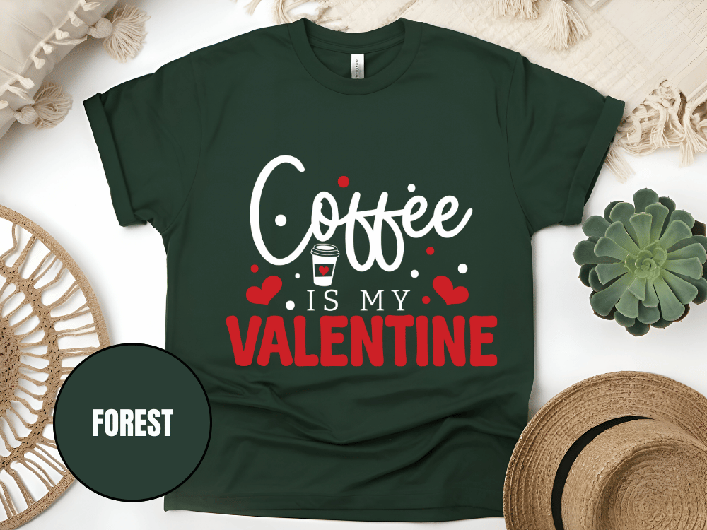 "Coffee is My Valentine, Valentine's Day" T-Shirt, (Gildan 5000) VD040