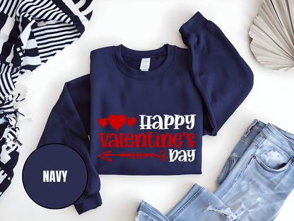 "Happy Valentine's Day" Valentine's Day Sweatshirt, (Gildan 18000) VD009