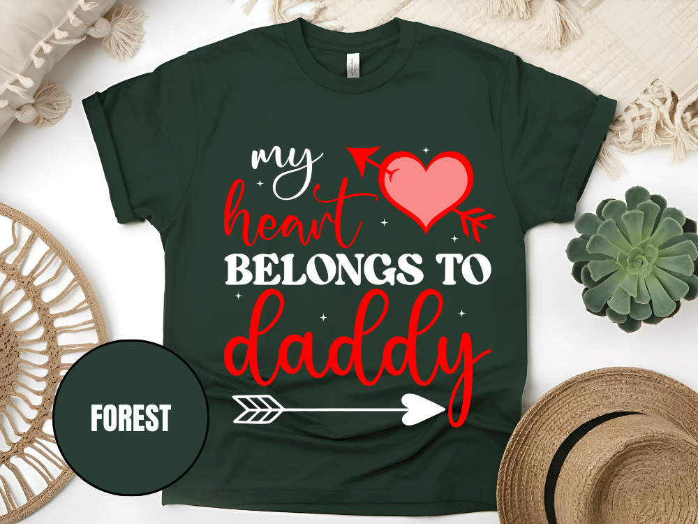 "My Heart Belongs to My Daddy, Valentine's Day" T-Shirt, (Gildan 5000) VD062