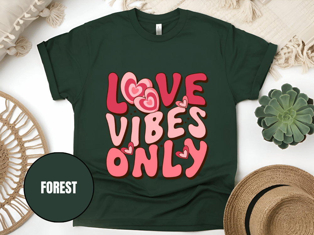 "Love Vibes Only , Valentine's Day" T-Shirt, (Gildan 5000) VD047
