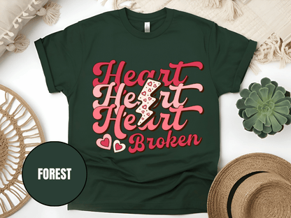 "Heart Heart Heart Broken, Valentine's Day" T-Shirt, (Gildan 5000) VD041