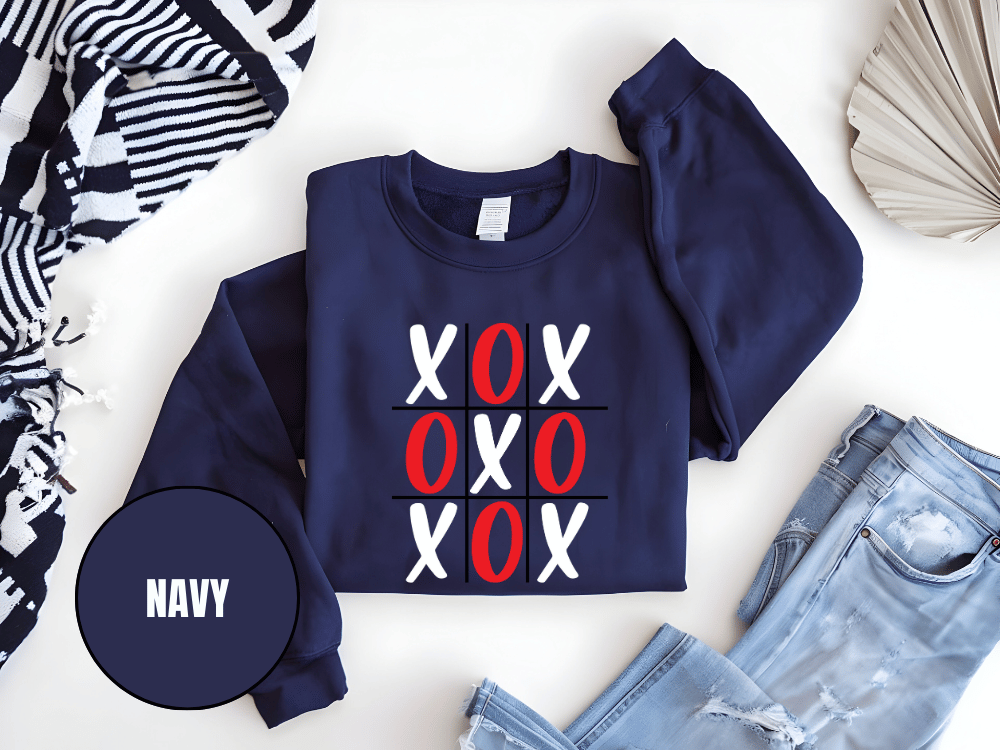 "XOXOXO" Valentine's Day Sweatshirt, (Gildan 18000) VD015