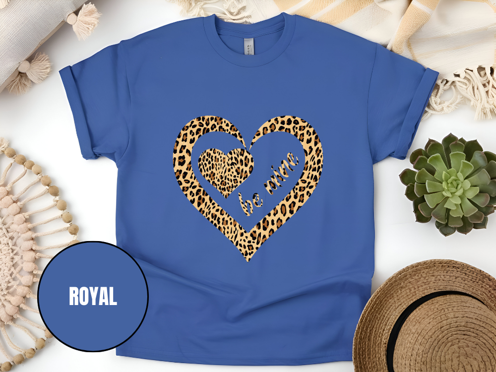 "Be Mine Leopard Design" T-Shirt, (Gildan 5000) VD068