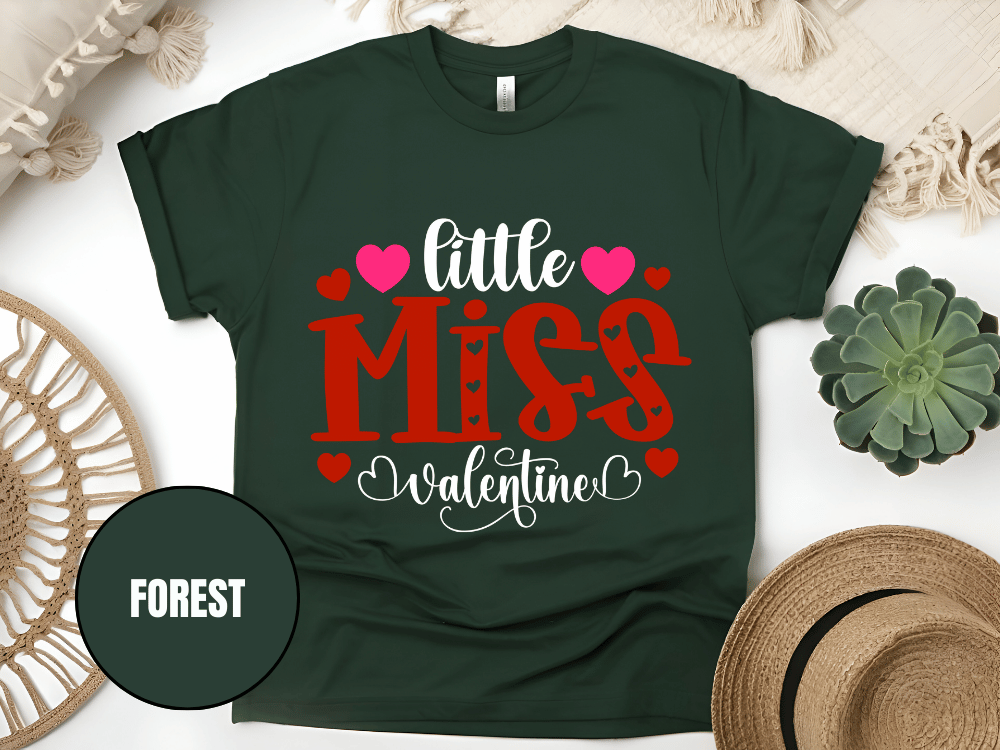 "Little Miss Valentine, Valentine's day" T-Shirt, (Gildan 5000) VD022
