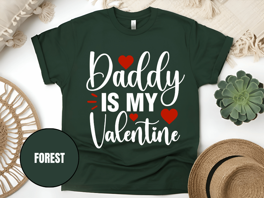 "Daddy is My Valentine, Valentine's day" T-Shirt, (Gildan 5000) VD016