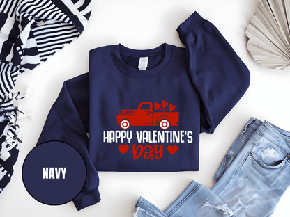 "Hug, Kisses and valentine Wishes" Valentine's Day Sweatshirt, (Gildan 18000) VD021