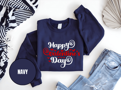 "Happy Valentine's Day" Valentine's Day Sweatshirt, (Gildan 18000) VD008