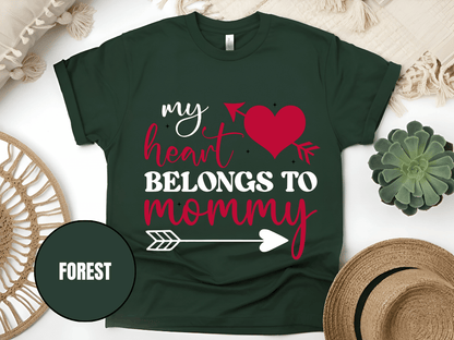 "My Heart Belongs To Mommy, Valentine's Day" T-Shirt, (Gildan 5000) VD054