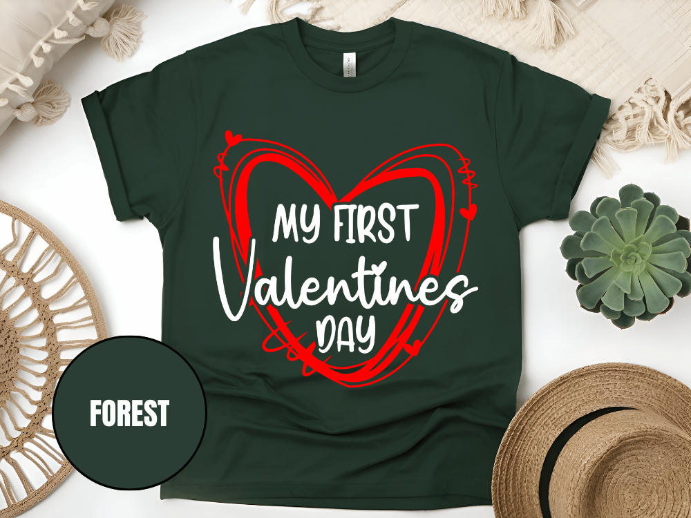 "My First Valentine's day, Valentine's Day" T-Shirt, (Gildan 5000) VD058